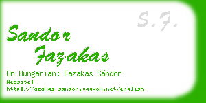 sandor fazakas business card